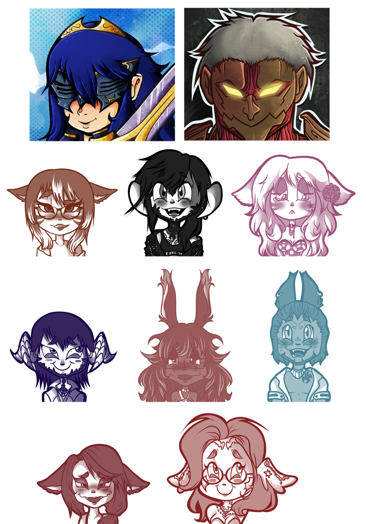 avatar / monochromatic portraits